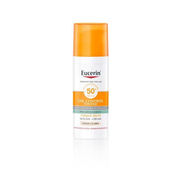 Protector Solar Eucerin Oil Control Sun Face Toque Seco Tono Claro Fps 50+ x 50 ml