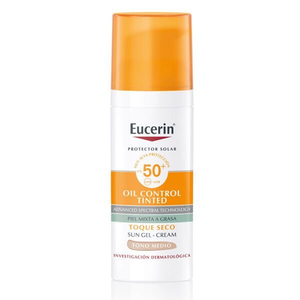 Protector Solar Eucerin Oil Control Toque Seco Tono Medio Fps 50+ x 50 ml