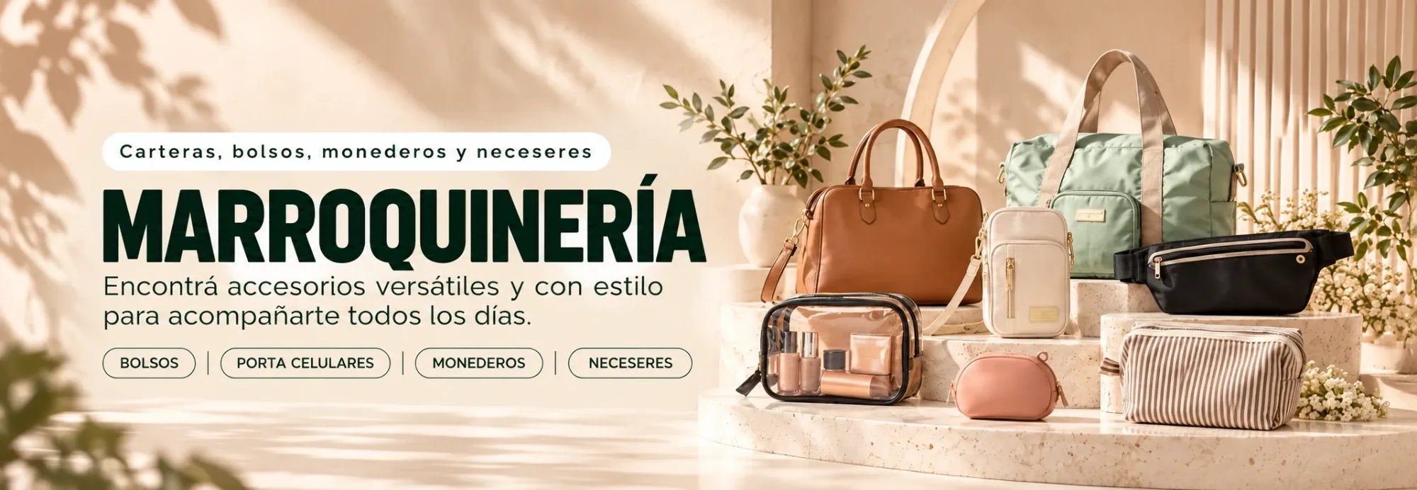 Marroquinería: carteras, bolsos, porta celulares, monederos y neceseres