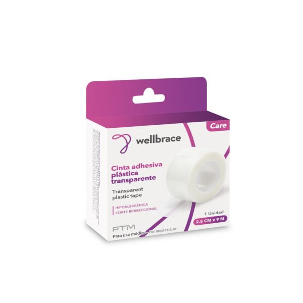 Cinta Adhesiva Transparente Wellbrace Care 2.5 cm x 9 m