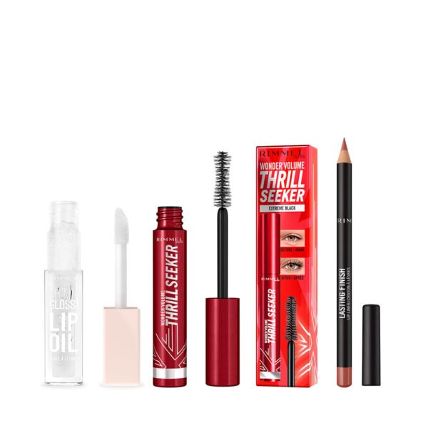 Kit Glam Rimmel: Máscara, Delineador y Gloss