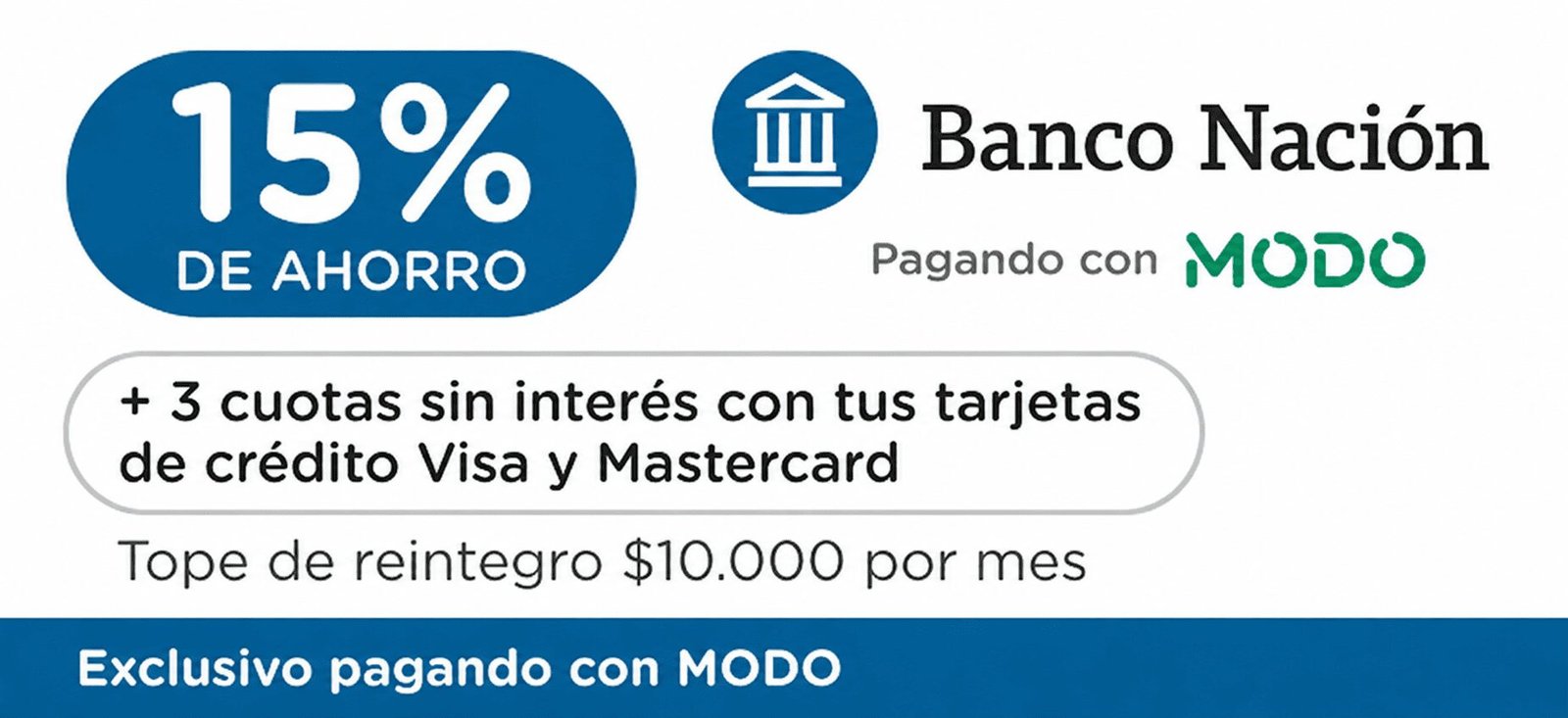 Banco Nación 15% de ahorro